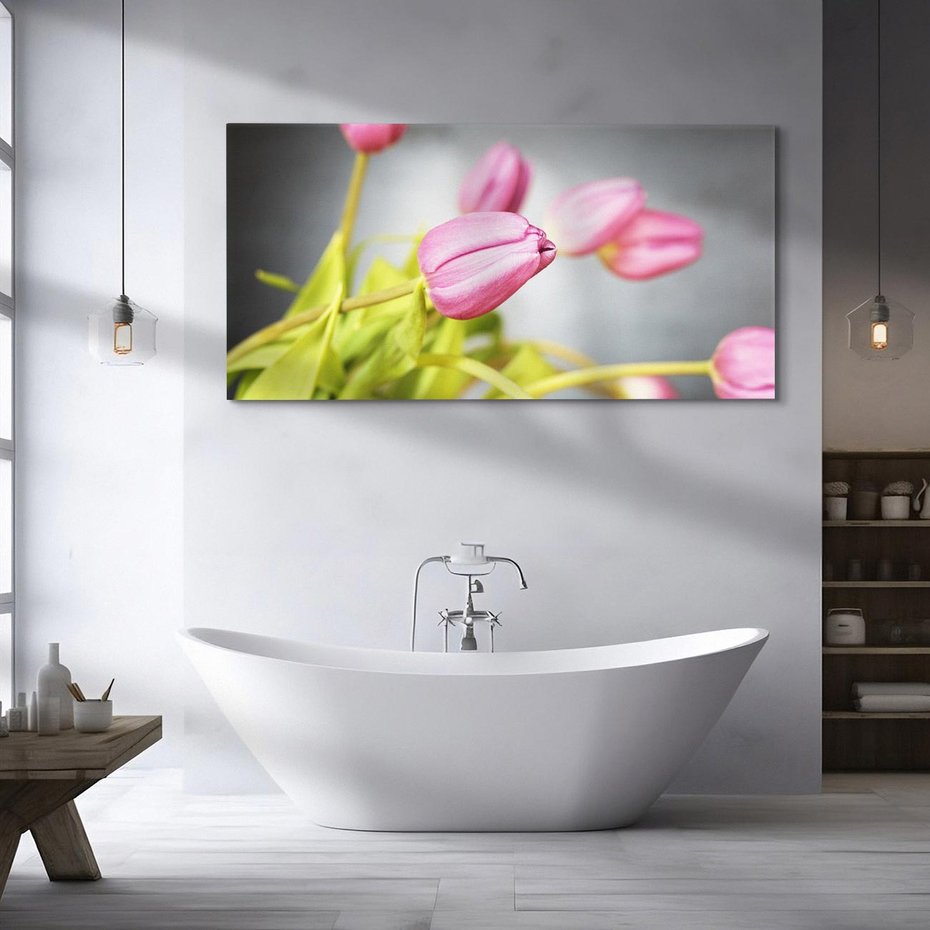 Obraz na płótnie 120x60 - Tulipanowy urok - tulipany, kwiat