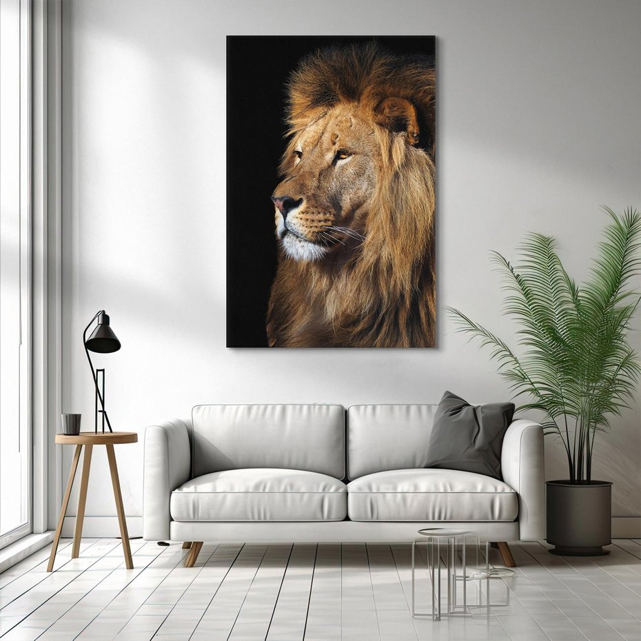 Obraz na płótnie 50x70 - Władca Dzikiej Przyrody - lew, król