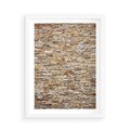 Plakat w ramie 50x70 - Mur z cegieł - surowa elegancja - mur, cegły - rama biała