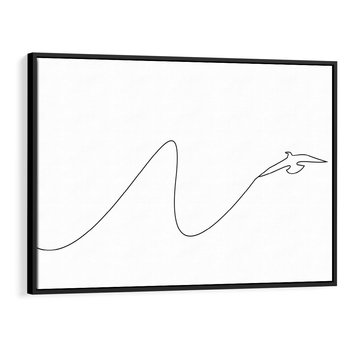 Obraz w ramie 70x50 - Ptasia Linia - ptak, jaskółka - rama czarna