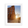 Plakat w ramie 40x50 - Perspektywa uliczki - uliczka, perspektywa - rama biała