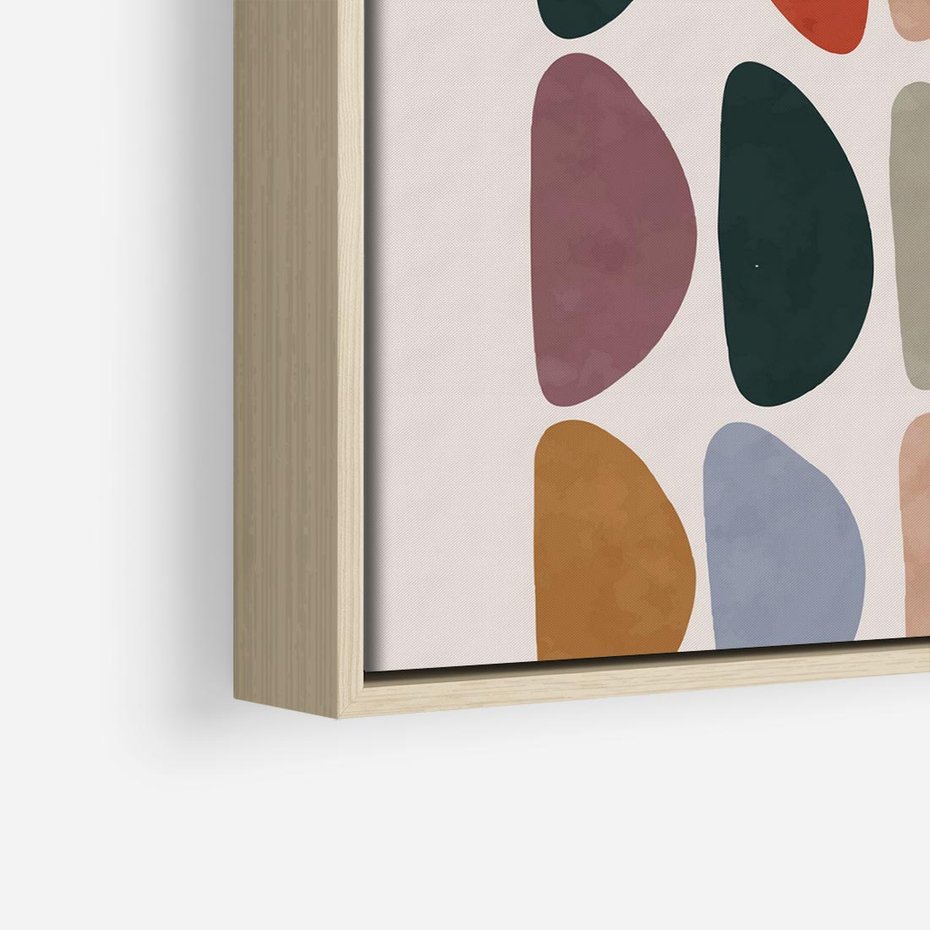 Obraz w ramie 80x80 - Granice Boho - abstrakcyjny obraz, geometryczna kompozycja - rama drewno