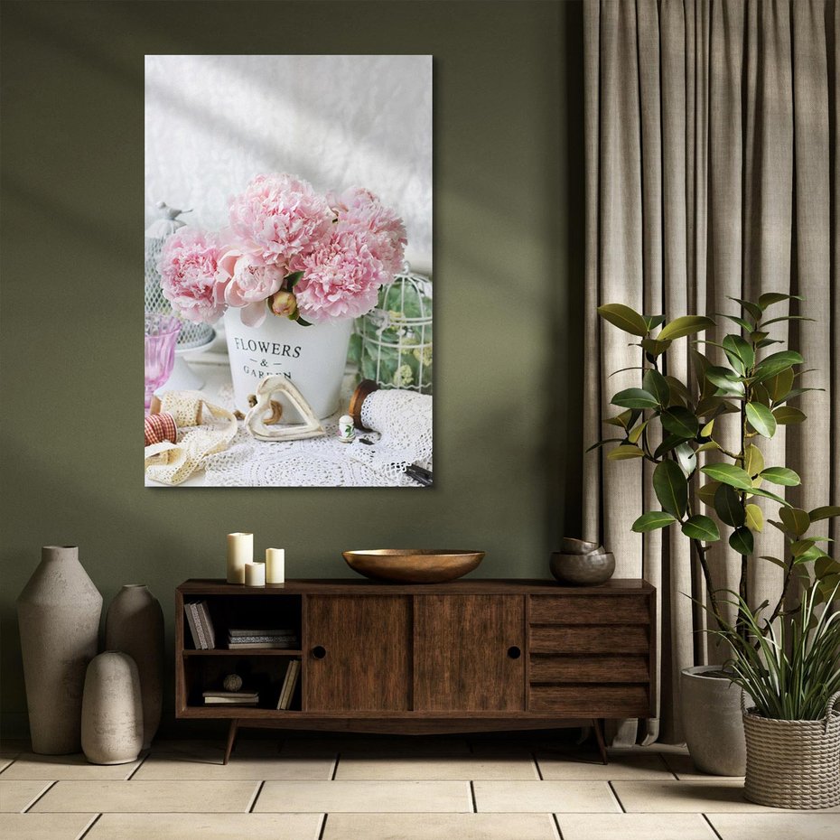 Obraz na płótnie 70x100 - Miłość w powietrzu - kwiaty, romantyczne