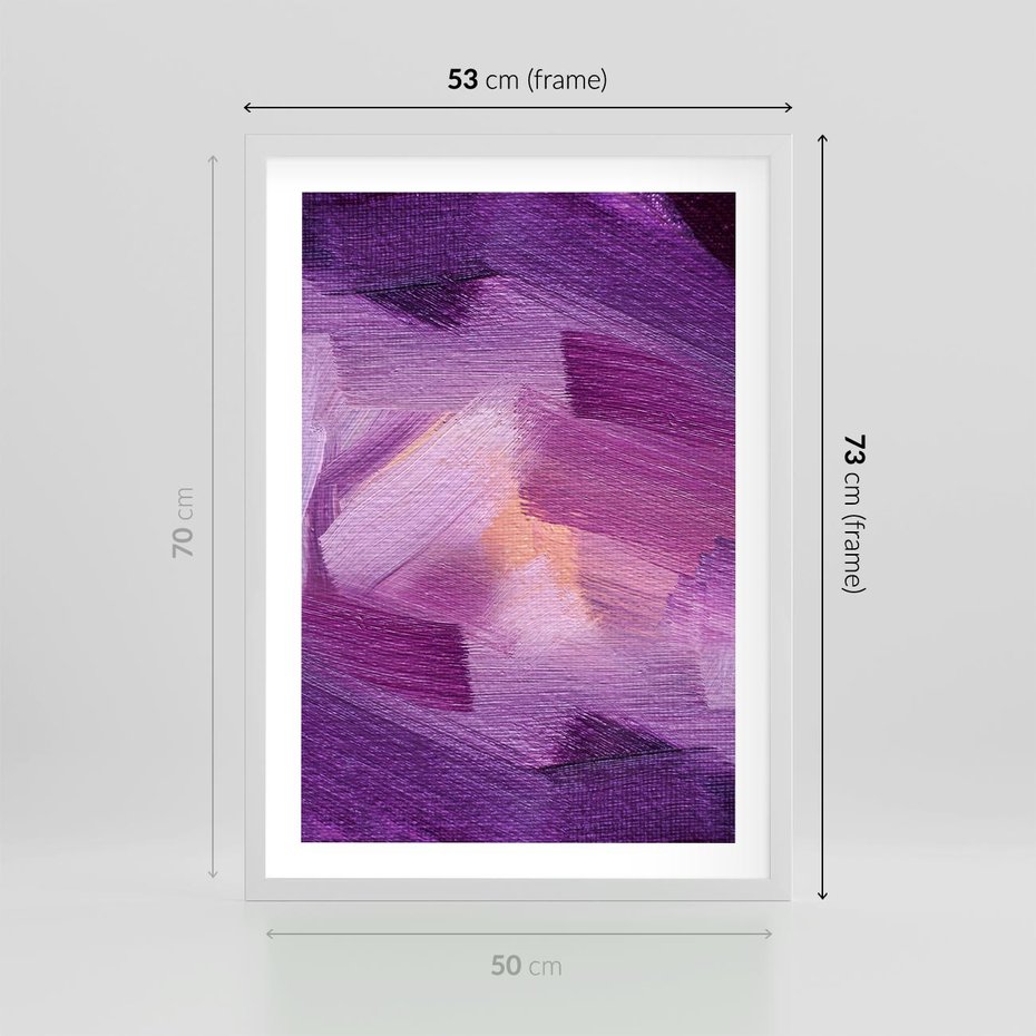 Plakat w ramie 50x70 - Abstrakcyjna gra kolorów - abstrakcja, akwarela - rama biała