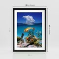 Plakat w ramie 30x40 - Podwodna rafa koralowa: kolorowy oceanowy świat - rafa, koralowa - rama czarna