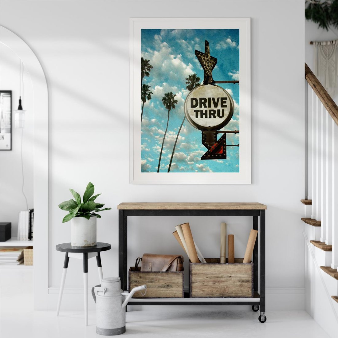 Plakat bez ramy 30x40 - Znaki Palm: Relaksująca Oaza - znak, palmy
