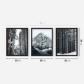 Zestaw obrazy w ramie 30x40 galeria - Zima, w, górach, las, widok - rama czarna