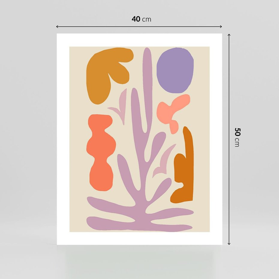 Plakat bez ramy 40x50 - Przenikająca Harmonia - abstrakcyjny obraz, pastelowe kolory