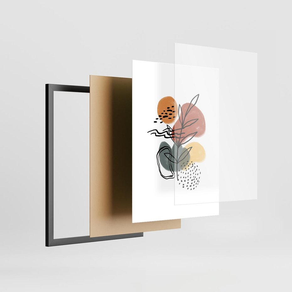 Plakat w ramie 30x40 - Bezgraniczne Przenikania - abstrakcja, sztuka nowoczesna - rama czarna