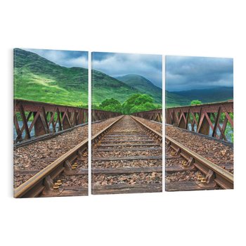 Obraz na płótnie 120x80 - Most Kolejowy - Tropy Podróży w Nocnej Ciszy - most, kolej