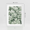 Plakat w ramie 30x40 - Liście w Jasnych Odcieniach Zielonego - liście, jasna zieleń fotografia - rama biała