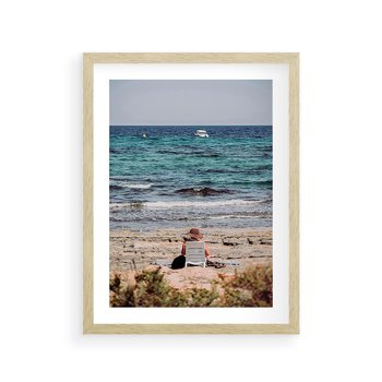 Plakat w ramie 40x50 - Relaks na Plaży - wakacje, plaża - rama drewno
