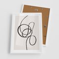 Plakat w ramie 50x70 - Migotliwa Kreatywność - abstrakcyjne szkicowane linie, minimalizm - rama biała