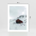 Plakat bez ramy 30x40 - Zimowa Magia - domek, śnieg
