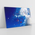 Obraz na płótnie 100x70 - Balony - Serca na niebie - balony, serca