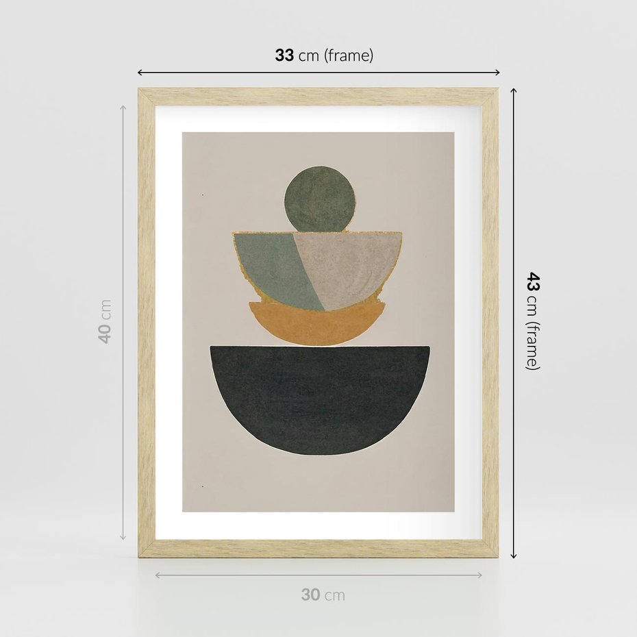 Plakat w ramie 30x40 - Podróżne Refleksyjne Odbicia - abstrakcyjny obraz, kolory ciepłe - rama drewno