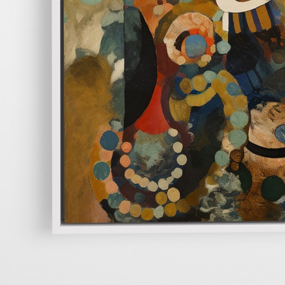 Obraz w ramie 50x70 - Podróżne Wizje Aberracji - abstrakcyjny obraz, mnogość kolorów - rama biała