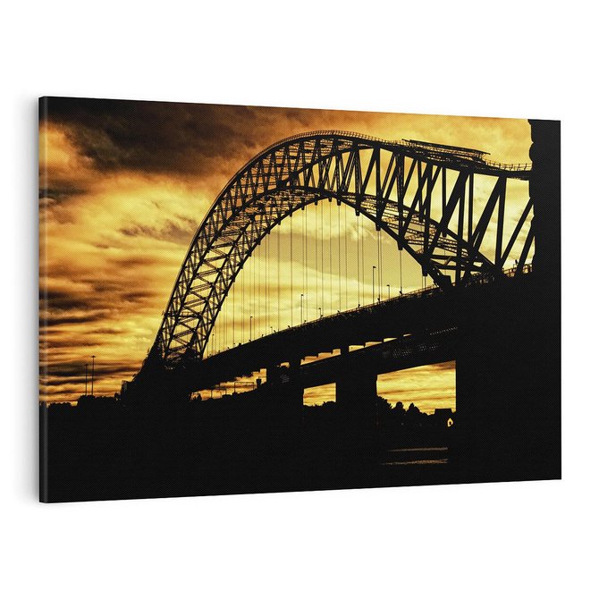 Obraz na płótnie 100x70 - Most przy zachodzie słońca - most, zachód