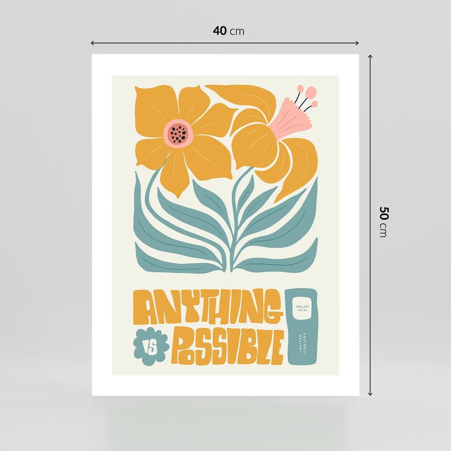 Plakat bez ramy 40x50 - Kolorowa Harmonia - sztuka nowoczesna, pastelowe kwiaty