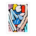 Plakat bez ramy 21x30 - Kolory Na Czerni - abstrakcyjne formy, komiksowy styl
