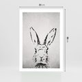 Plakat bez ramy 21x30 - Szkicowany królik w grafice - szkic, królik