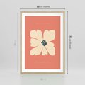 Plakat w ramie 50x70 - Malowane Kolorowe Echa - minimalistyczna grafika, biały kwiat na różowym tle - rama drewno