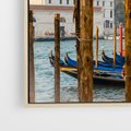 Obraz w ramie 120x80 - Urok Wenecji - fotografia, przystań w Wenecji - rama drewno
