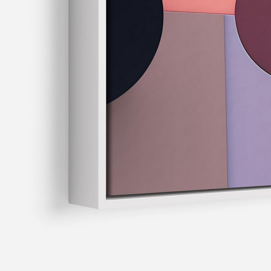 Obraz w ramie 80x80 - Przenikanie przestrzeni czasu - abstrakcja, geometria - rama biała