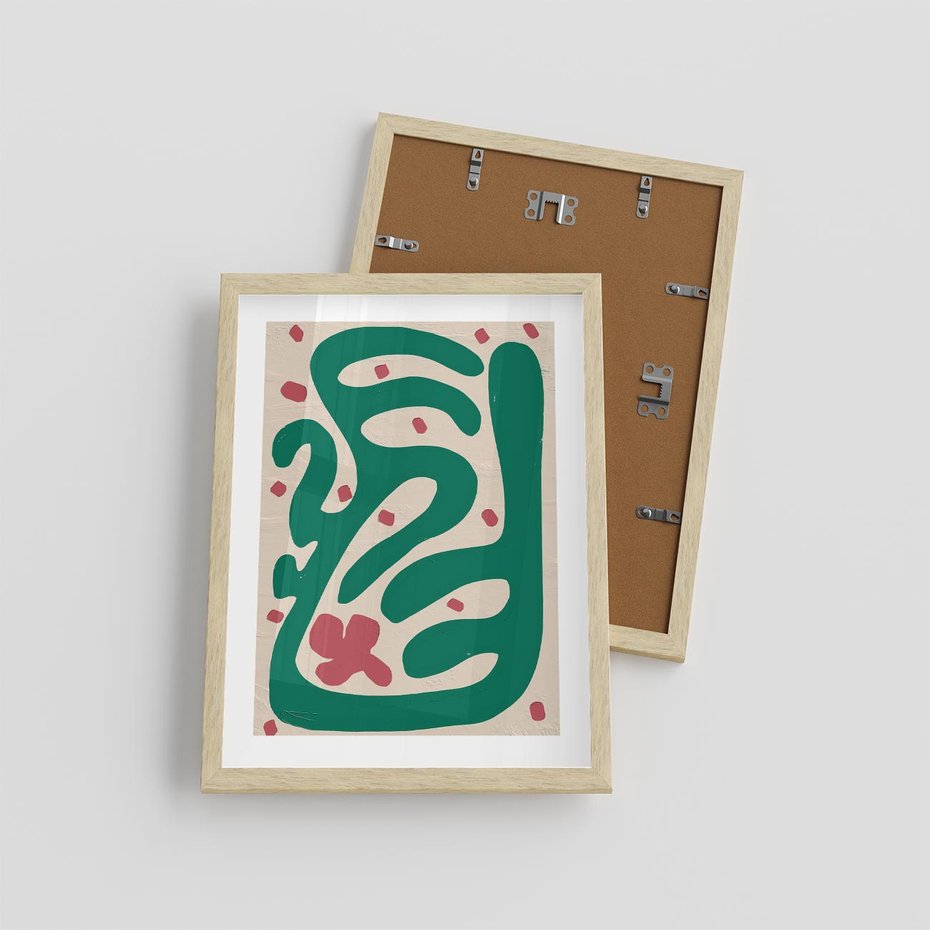 Plakat w ramie 30x40 - Boho Widoki - abstrakcyjny obraz, plakat - rama drewno