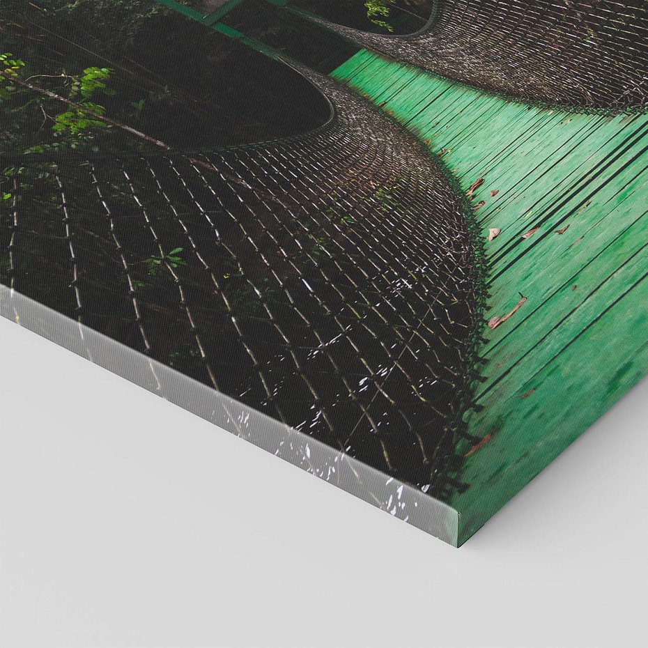 Obraz na płótnie 30x30 - Most linowy w lesie - most, linowy