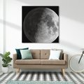 Obraz na płótnie 40x40 - Kontrastowy księżyc w czerni i bieli - księżyc, czarno