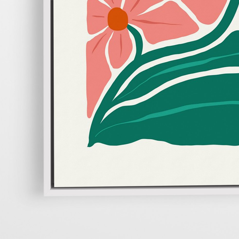 Obraz w ramie 50x70 - Energiczne Opowieści - kwiaty, sztuka nowoczesna - rama biała