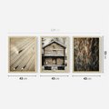Zestaw obrazy w ramie 40x50 galeria - Górska, chatka, drewno, przytulnie - rama drewno