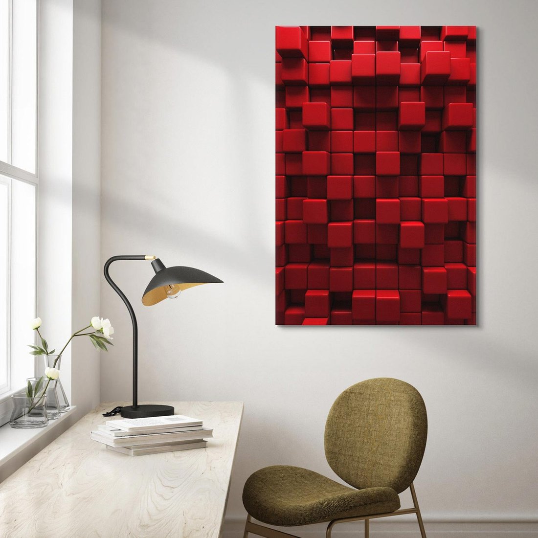 Obraz na płótnie 50x70 - Geometryczne 3D: wizja przestrzeni - geometryczne, 3D