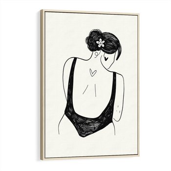 Obraz w ramie 50x70 - Echa Piękna - piękno kobiecego ciała, kobieta - rama drewno