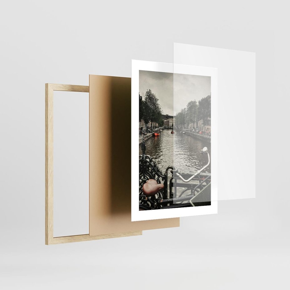 Plakat w ramie 30x40 - Miasto na Wodzie - holenderskie kanały, amsterdam - rama drewno