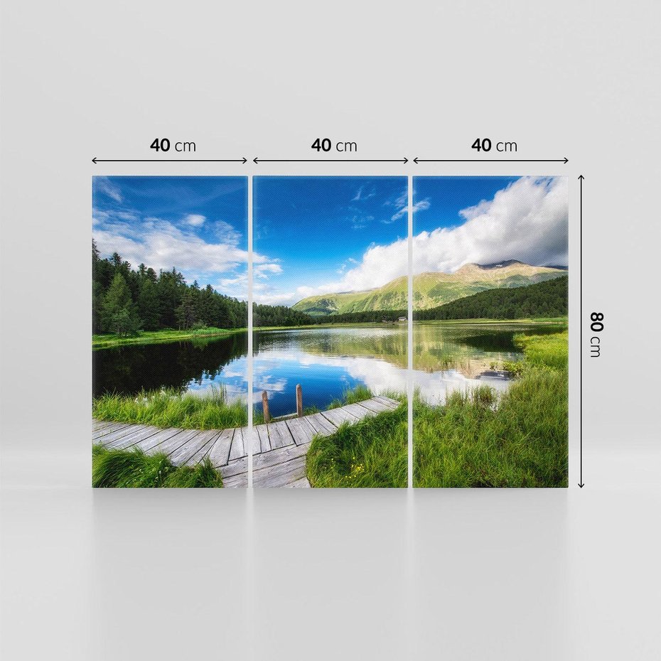 Obraz na płótnie 120x80 - Góry nad jeziorem: Spokój natury - góry, jezioro