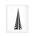 Plakat w ramie 40x50 - Majestatyczna Architektura - wysoki, strzelisty wieżowiec - rama biała