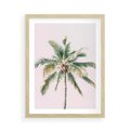 Plakat w ramie 50x70 - Błogość Tropików - palma, tropiki - rama drewno