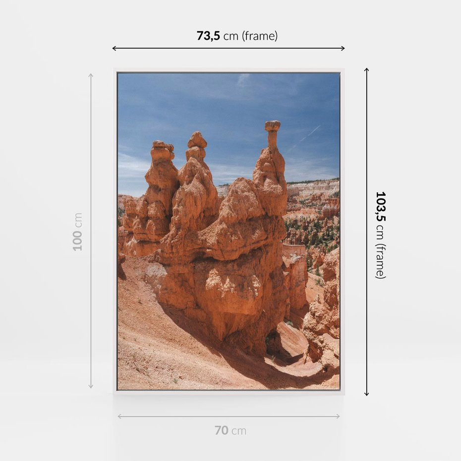 Obraz w ramie 70x100 - Spektakularne Formacje Naturalne - kanion, pustynia - rama biała