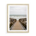 Plakat w ramie 50x70 - Morze i drewniany pomost - morze, pomost - rama drewno