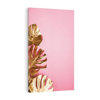 Obraz na płótnie 50x70 - Luksusowa Elegancja - złote, liście
