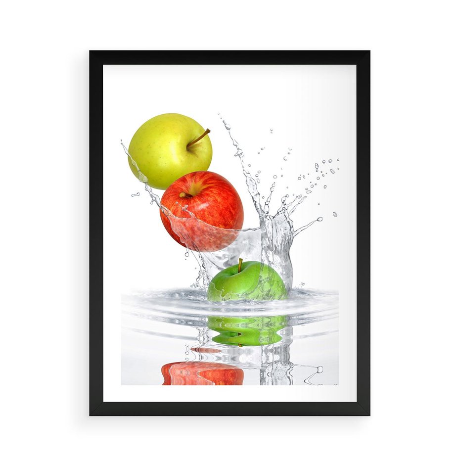 Plakat w ramie 50x70 - Jabłkowa Fantazja - owoce, jabłka - rama czarna