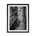 Plakat w ramie 50x70 - Magiczne spacery - uliczka, perspektywa - rama czarna
