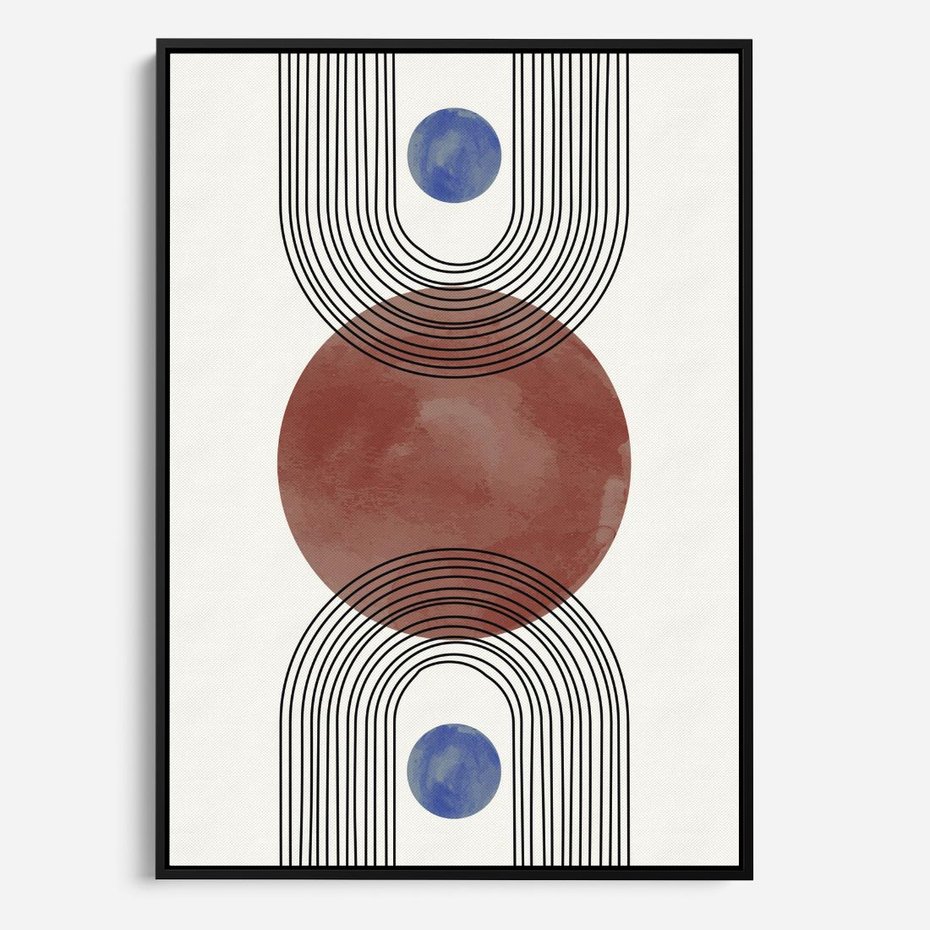 Obraz w ramie 50x70 - Księga Impulsów - nowoczesny plakat, styl midcentury - rama czarna