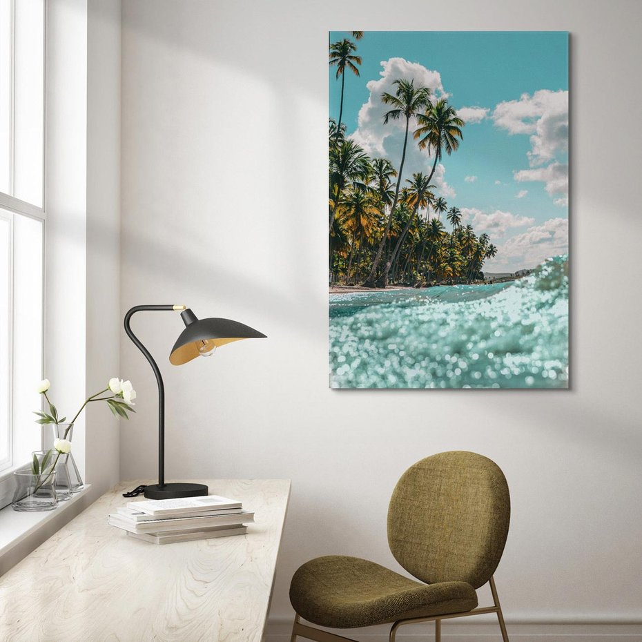 Obraz na płótnie 80x120 - Rajskie Wakacje - plaża, palmy