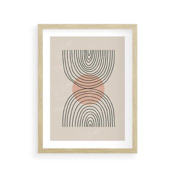 Plakat w ramie 30x40 - Nowy Rytuał - abstrakcyjna sztuka, boho kształty - rama drewno