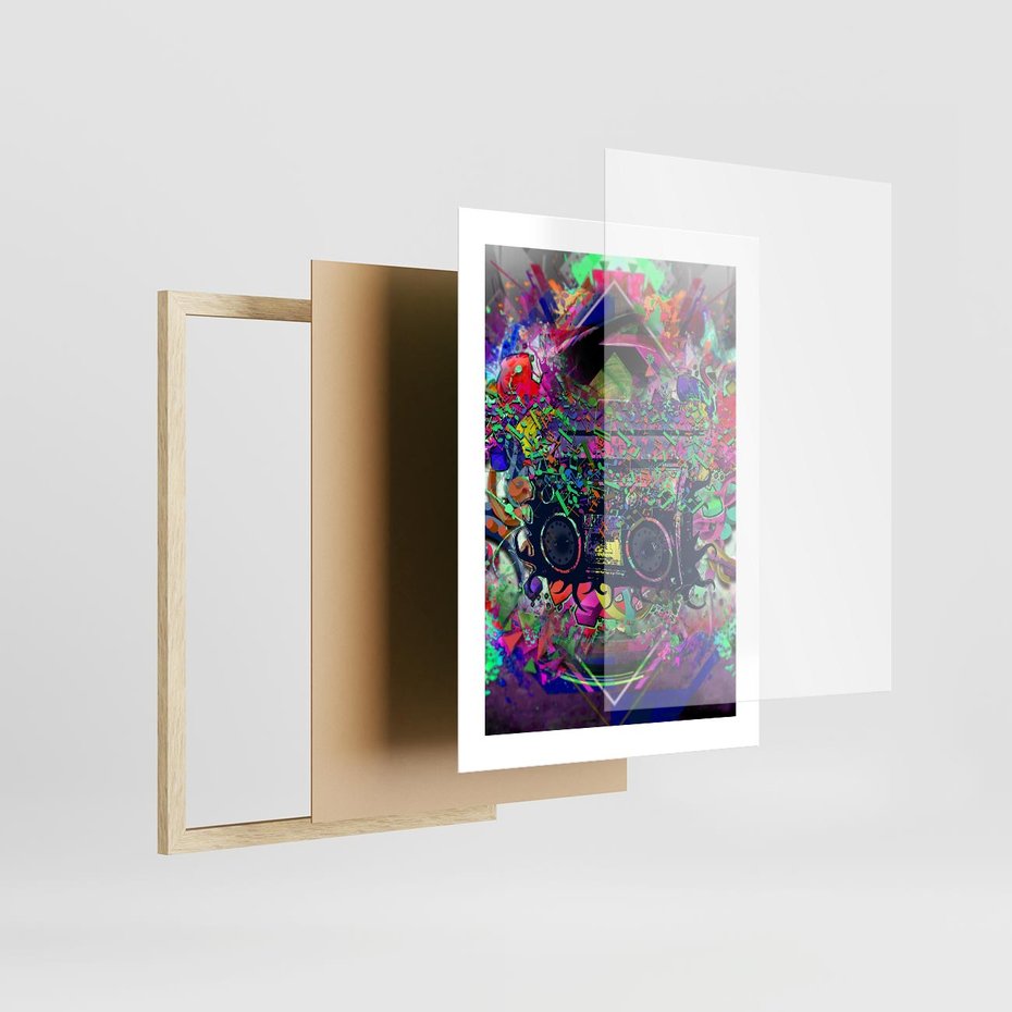 Plakat w ramie 30x40 - Harmonia Muzyki - grafika, muzyka - rama drewno