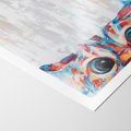 Plakat bez ramy 21x30 - Co ja Widzę - obraz olejny, śmieszny obraz kota