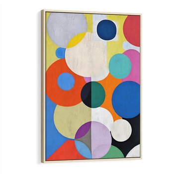 Obraz w ramie 80x120 - Tajemnicze Odbicia Czasu - abstrakcyjne geometryczne kształty, olejny obraz - rama drewno